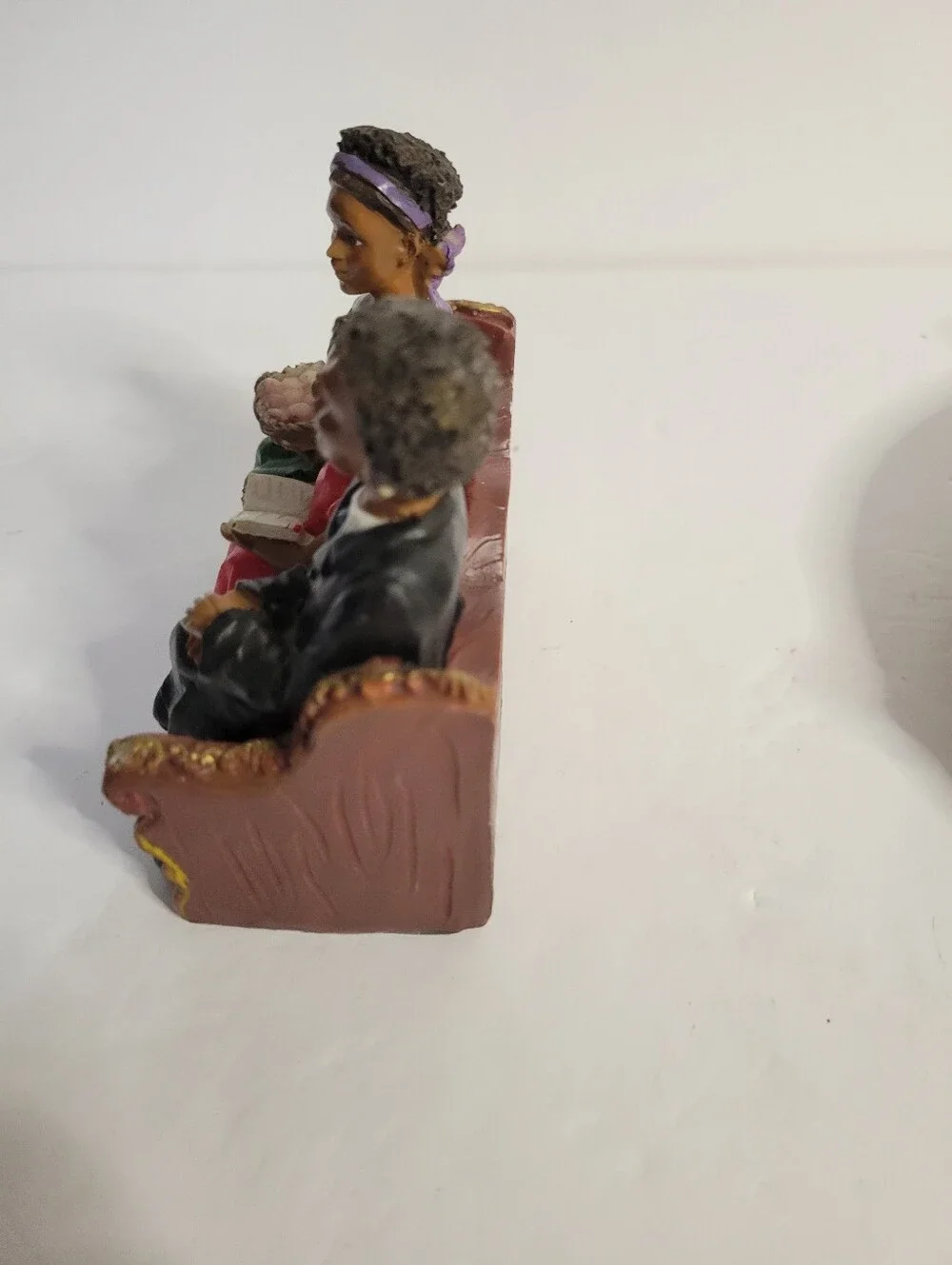Vintage 90s Black Amercana Church Heritage Set-Family Pew Figurine & 3-D Plagues